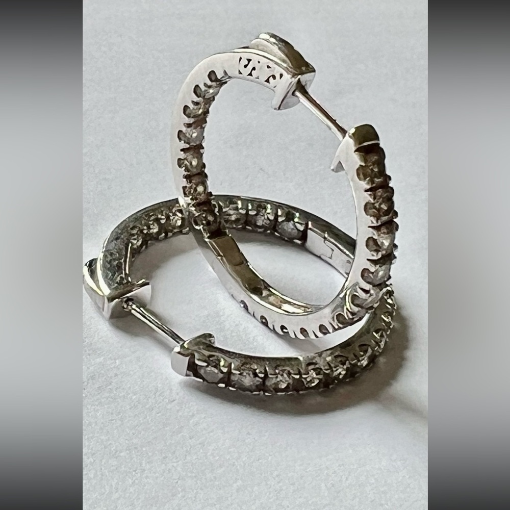 3ctw WG inside outside diamond hoops